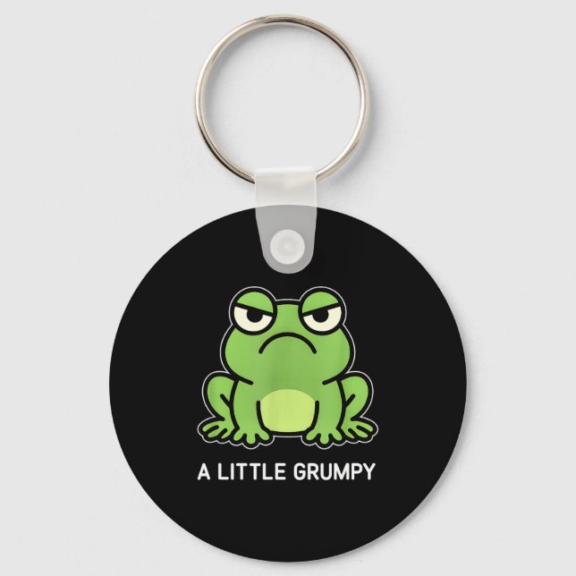 Frog a little grumpy funny jokes sarcastic  key ring (Front)