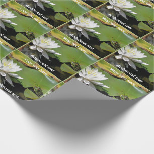 Frog Admiring Lotus Flower Nature Personalised Wrapping Paper
