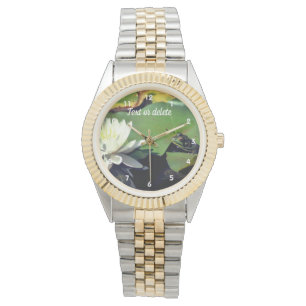Frog Admiring Water Lily Personalised Watch