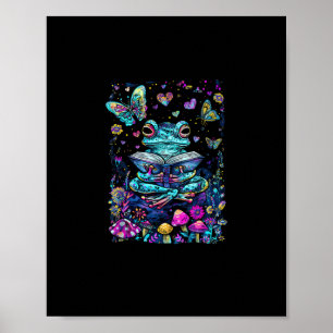 Frog Aesthetic Cottagecore Goblincore Reading Poster