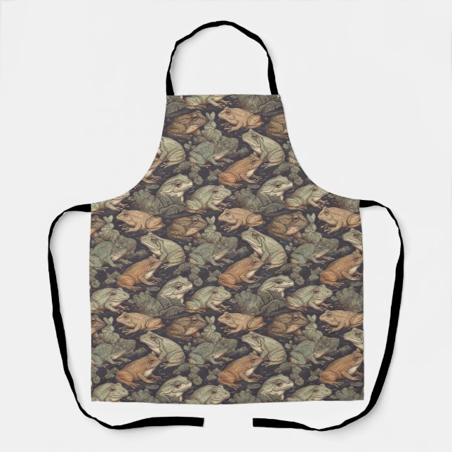 Frog All-Over Print Apron (Front)
