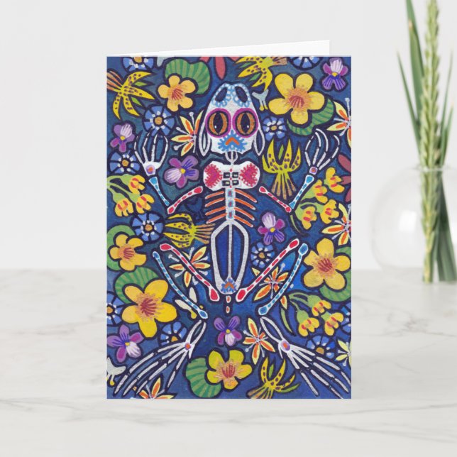 Frog among flowers card (Front)