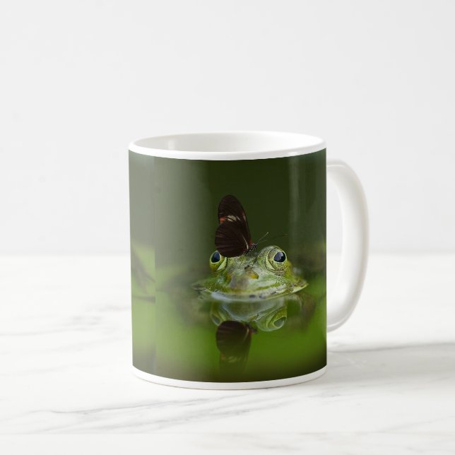 Frog and butterfly coffee mug (Front Right)
