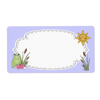 Frog and Cattails Label
