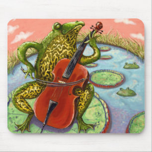 frog and cello mouse mat