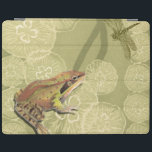 Frog and Dragonfly on Water Lilies iPad Smart Cover<br><div class="desc">This contemporary fine art print of a frog and a dragonfly on water lilies will brighten any product you choose. Get it on your favourite Zazzle product today!</div>