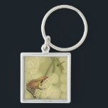 Frog and Dragonfly on Water Lilies Key Ring<br><div class="desc">This contemporary fine art print of a frog and a dragonfly on water lilies will brighten any product you choose. Get it on your favourite Zazzle product today!</div>