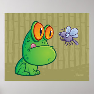 Frog and Dragonfly Poster