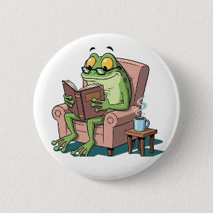 Frog and Education 6 Cm Round Badge