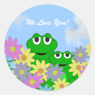 Frog and Flowers : Message Sticker