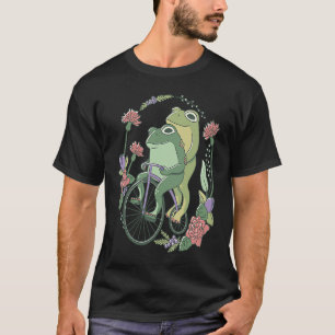 Frog And Flowers Mushroom Amphibian Cottagecore Fr T-Shirt