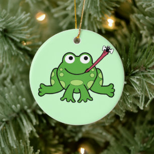 Frog and Fly Ornament (Spin It) double sided