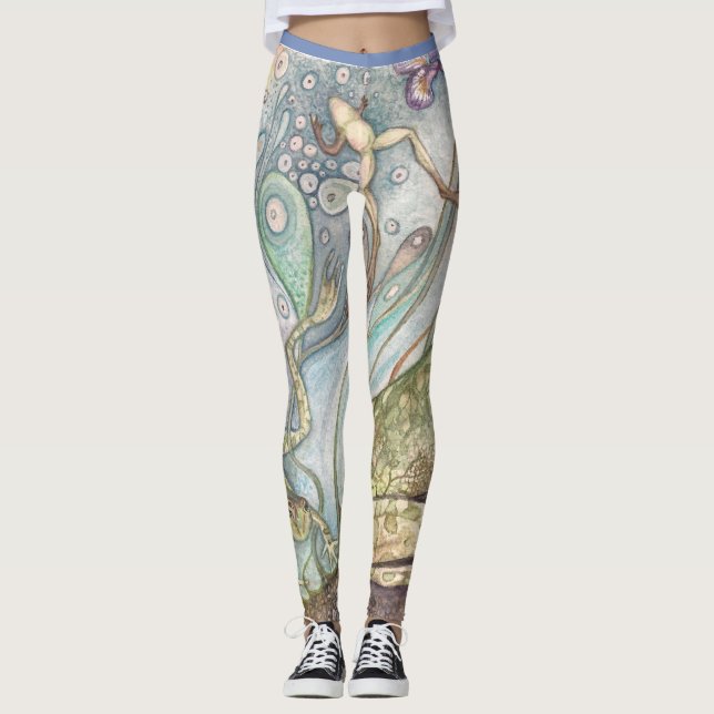 Frog and Iris Leggings (Front)