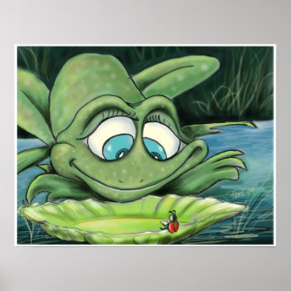 Frog and ladybug poster