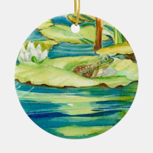 Frog and Lily Pad ornament (Front)