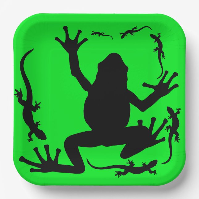 Frog and Lizards Paper Plate (Front)