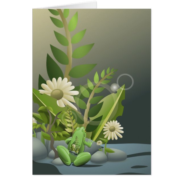 Frog and Plant Tattoo Card (Front)