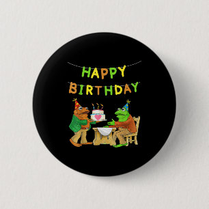 Frog and son happy birthdaycute graphic design 6 cm round badge
