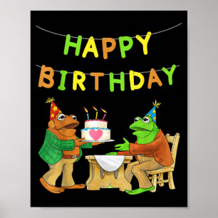 Frog and son happy birthdaycute graphic design poster
