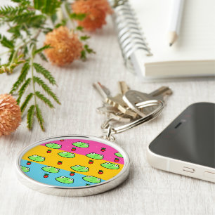 Frog and Strawberry Lover Key Ring