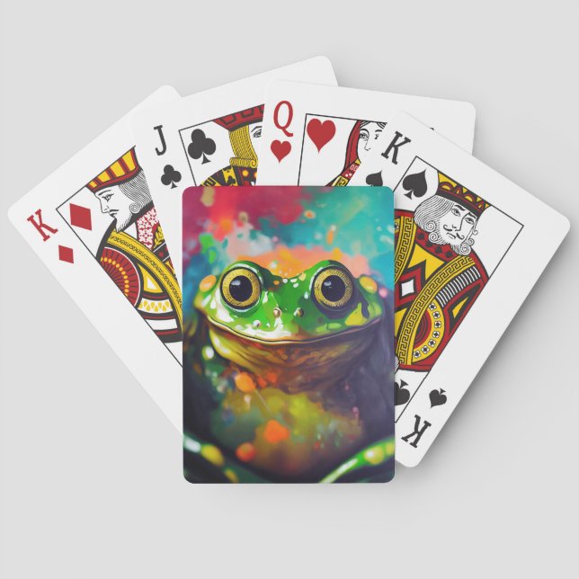 Frog  Animal Discovery Adventure Nature Planet Ear Playing Cards (Back)