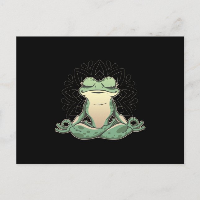 Frog animal doing yoga meditating postcard (Front)