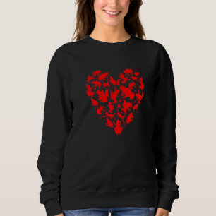Frog Animal Lover Funny Heart Frog Valentine S Day Sweatshirt