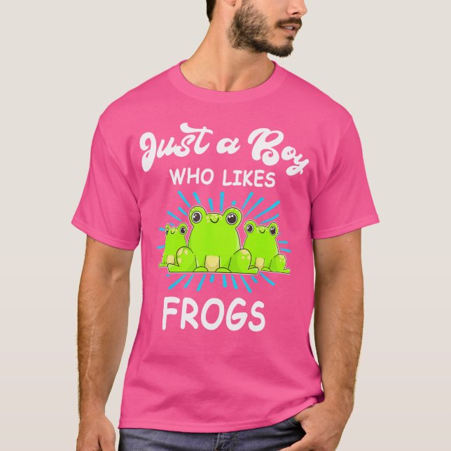 Frog Animals Fun Boy Loves Frogs T-Shirt (Front)