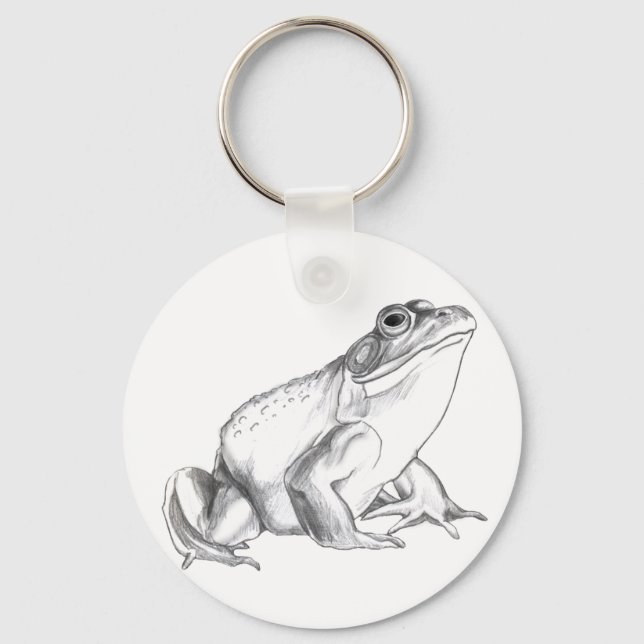 Frog Art Keychain Bullfrog Keychains Frog Gifts (Front)