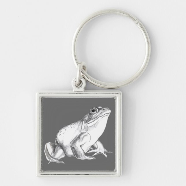 Frog Art Keychain Bullfrog Keychains Frog Gifts (Front)