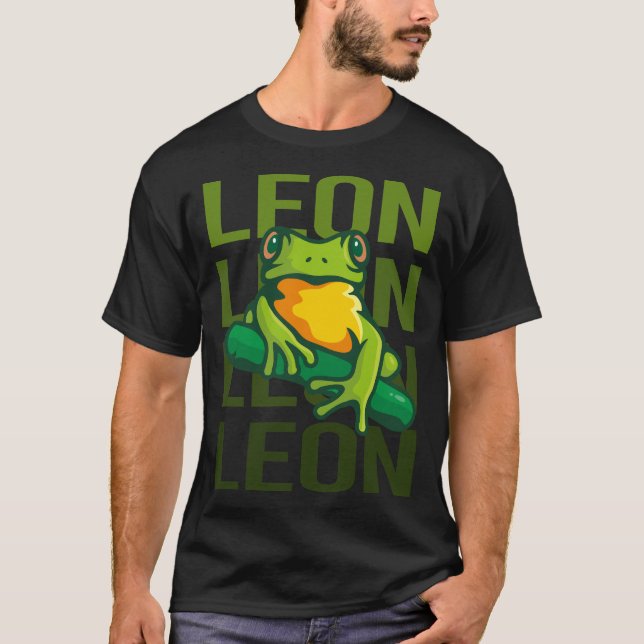 Frog Art - Leon Name T-Shirt (Front)