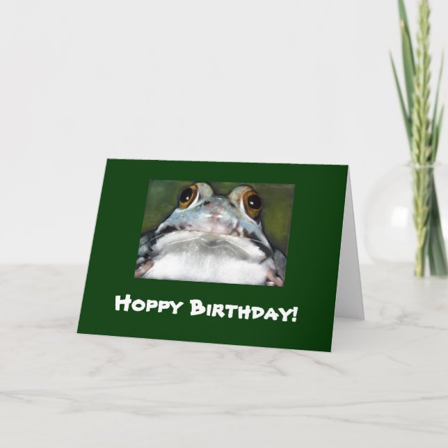 FROG ARTWORK HOPPY BIRTHDAY CARD (Front)