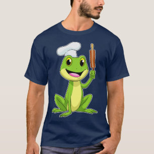 Frog as Baker with Rolling pin Cooking hat T-Shirt