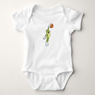 Frog as Basketball player with Basketball.PNG Baby Bodysuit