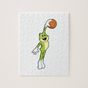 Frog as Basketball player with Basketball.PNG Jigsaw Puzzle