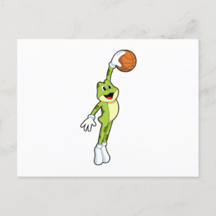 Frog as Basketball player with Basketball.PNG Postcard