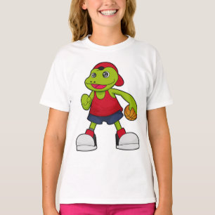 Frog as Basketball player with Basketball T-Shirt