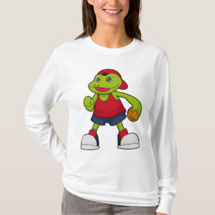 Frog as Basketball player with Basketball T-Shirt