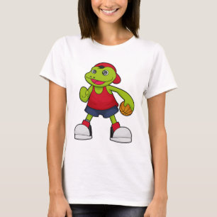 Frog as Basketball player with Basketball T-Shirt