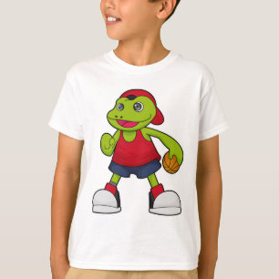 Frog as Basketball player with Basketball T-Shirt