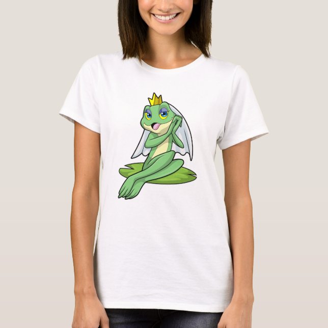 Frog as Bride at Wedding with Crown T-Shirt (Front)