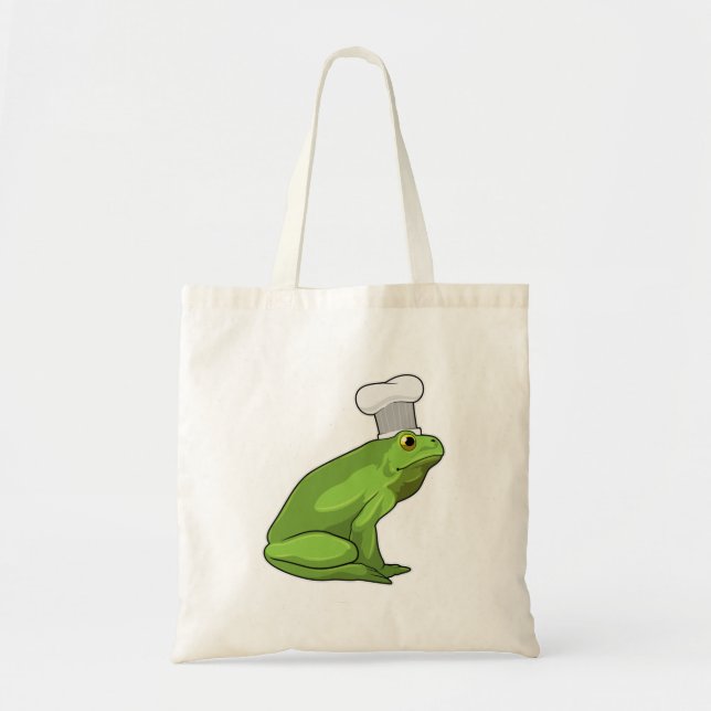 Frog as Cook with Chef hat Tote Bag (Front)