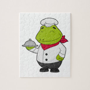 Frog as Cook with Platter Jigsaw Puzzle