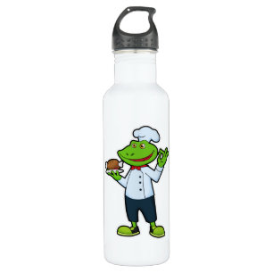 Frog as Cook with Serving plate & Chicken 710 Ml Water Bottle