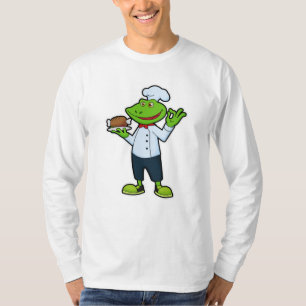Frog as Cook with Serving plate & Chicken T-Shirt