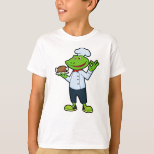 Frog as Cook with Serving plate & Chicken T-Shirt