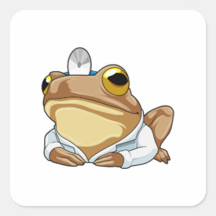 Frog as Doctor with Doctor's coat Square Sticker