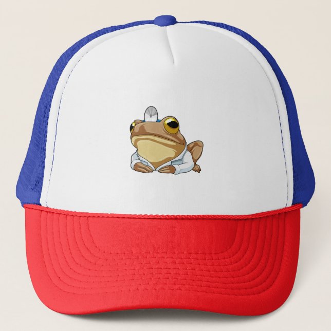 Frog as Doctor with Doctor's coat Trucker Hat (Front)
