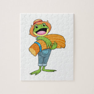 Frog as Farmer with Straw Jigsaw Puzzle