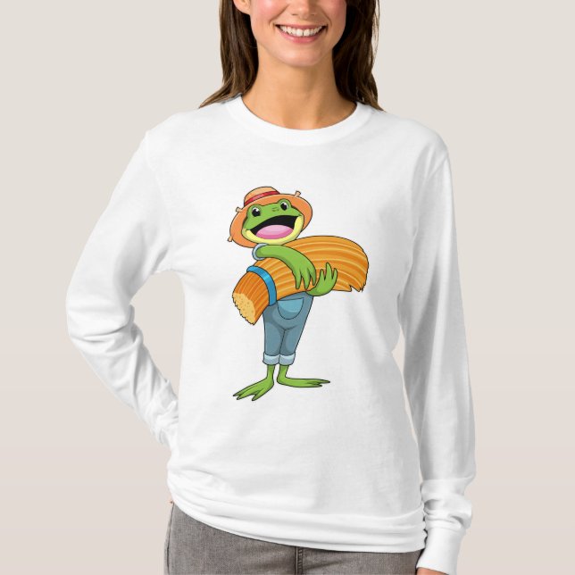 Frog as Farmer with Straw T-Shirt (Front)